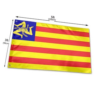 Gahumi Décoration Drapeaux siciliens Polyester 90x150cm Bannière personnalisée Drapeau de la Sicile - Product Image 4