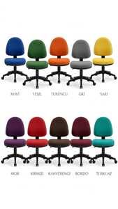 Chaise de bureau ergonomique sans accoudoirs, réglable avec vérin à gaz, siège en plastique et base métallique, design coloré pour poste de travail du personnel - Product Image 2