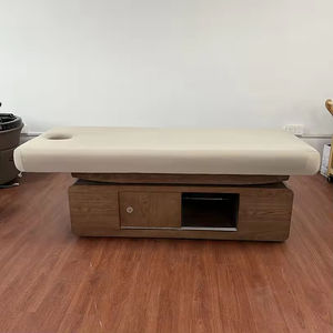 Modern Beauty Salon Professional 3 Motor Adjustable Electric Massage <b>Bed</b> with Storage Space and Colored LED Light Strip - Product Image 3