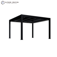 Pergola Bioclimatique Autoportante Prestige 4x4m en Aluminium Motorisée Électrique Étanche Écologique Anti-Neige Revêtement Poudré LED
