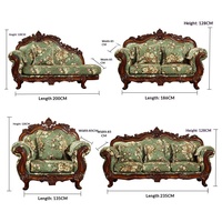 Ensemble de canapés en tissu de style européen 123, combinaison pour salon, style américain, grand appartement résidentiel, bois massif sculpté, haut de gamme