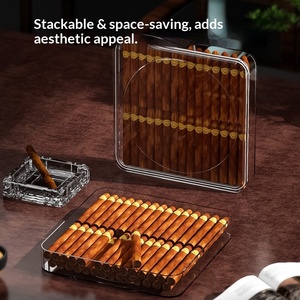 Caja de Almacenamiento para Cigarros de PET con Tapa Transparente y Asas Marrones para Organización de Cigarros - Product Image 5