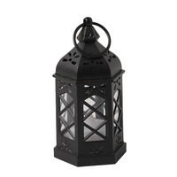 Européenne Rétro LED Lumineux Hexagonal Vent Lampe Noël Halloween Poney Lanterne Transfrontalière Numérique Bougie Lampe Plastique