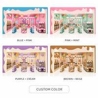 Meubles d'exposition colorés pour confiserie, en bois, métal, acrylique, avec éclairage LED, pour centre commercial, commerce de détail et glacier, design personnalisé