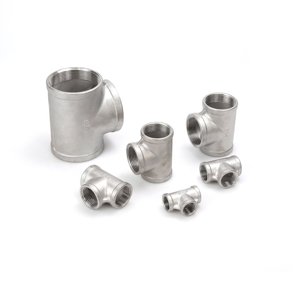 304/316L Stainless Steel Pipe Fittings Three-Way Connector Inner Wire Round Head Water Pipe NPT Fittings