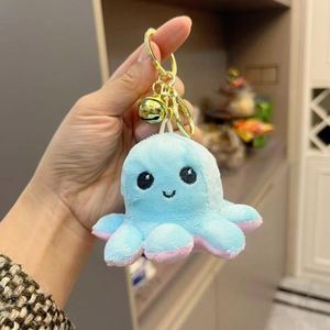 Trending Octopus Light Keychain Custom Design Durable Soft Stuffed Toy Ball Claw Machine Doll <b>Bag</b> Pendant <b>Key</b> <b>Ring</b> Wholesale - Product Image 3