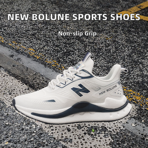 Nouvelles chaussures de sport unisexes BOLUNE à lacets, rehaussantes, à semelle souple, pour la course et le basketball, avec surface en maille - Product Image 2