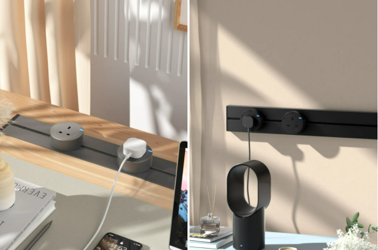 Electrical Double Usb Charging Wall Electrical Outlet Adaptor Power Movable Socket Track for Rail Socket