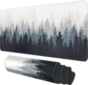 Tapis <span class=keywords><strong>de</strong></span> souris XL grand format à motif <span class=keywords><strong>de</strong></span> forêt <span class=keywords><strong>de</strong></span> dessin animé pour jeux, antidérapant, bords cousus en caoutchouc, design personnalisé - Product Image 1