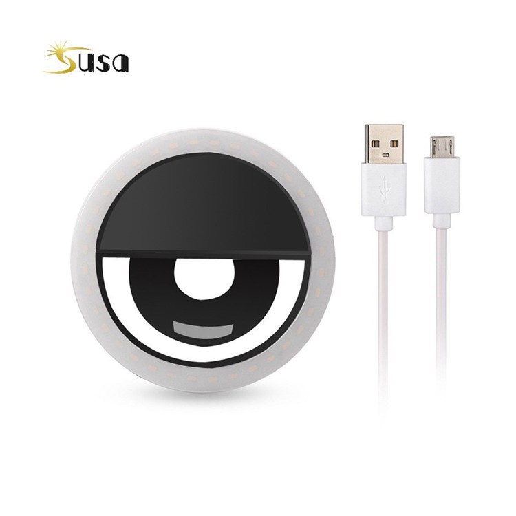 Оптовая продажа, портативный зажим для телефона, перезаряжаемая Usb-вспышка для камеры, светодиодный кольцевой светильник для селфи