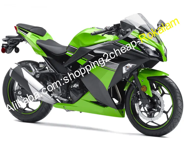 Conjunto de carenagens para kawasaki, para modelos ninja ex300 zx300 ninja300 ex 300 300r 2013 2014 2015 2016 verde preto