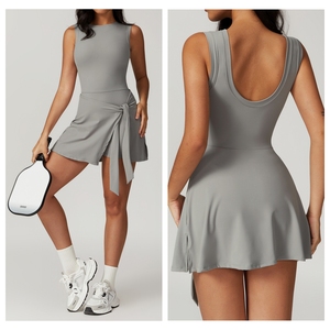 Logo personnalisé jupes de <span class=keywords><strong>tennis</strong></span> pour femmes U dos costume de sport robe de <span class=keywords><strong>tennis</strong></span> golf cornichon balle avec short intégré - Product Image 4