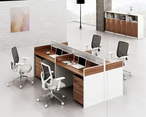 Moderne Mitarbeiter arbeits plätze Modulare Büroarbeit plätze mit 4 6 8-und 10-Personen-Schreibtischen