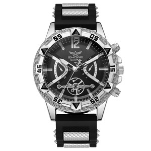 批发硅胶表带非机械表大表盘时尚男士运动石英表 - Product Image 4