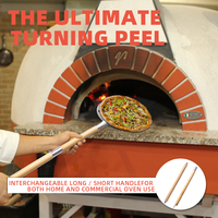 Ustensiles de cuisson Pelle à pizza ronde perforée Pelle en aluminium Poignée en bois détachable Pelle à pizza