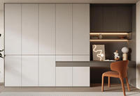 Armoire moderne autoportante en panneaux de mélamine durables, multifonctionnelle, grande capacité de rangement pour chambre à coucher et usage domestique