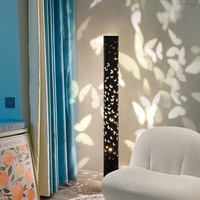 Lampe de sol LED à projection papillon, cadre en fer, base E27, hauteur réglable, abat-jour jaune, étanche, intensité variable, haute luminosité, facile à installer