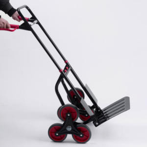 Chariot en acier avec 6 roues, ru es de 120kg, pour entrepôt, escalade d'escaliers, guidon rétractable - Product Image 5