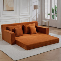 Canapé-lit carré moderne deux places, compressé sous vide, pour villa, en tissu velours côtelé, Chine