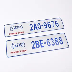 Nomor yang berbeda dan huruf plat mobil timbul plat nomor aluminium sepeda motor reflektif film Meksiko plat nomor