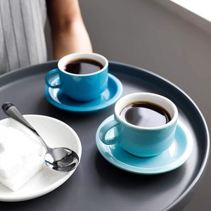 พอร์ซเลนซ้อนถ้วยกาแฟเอสเปรสโซที่มีจานรองและขาตั้งโลหะ2.5ออนซ์สำหรับเครื่องดื่มกาแฟพิเศษ,ลาเต้,คาเฟ่มอคค่าและชา - Product Image 4