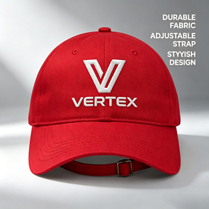 Gorra <span class=keywords><strong>de</strong></span> Béisbol Urbana Estilo Cyber Street, Color Rojo Brillante, Logotipo Vertex V Bordado en 3D, Algodón Lavado, Estilo Hip Hop, Ajustable - Product Image 1