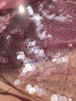 Dernières Tissus en Dentelle Haute Couture à Paillettes Transparentes Nude 18mm
