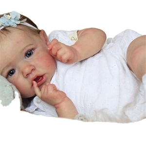 Poupées en silicone pour nouveau-nés personnalisées de 58 cm, modèle de bébé reborn à la mode, jouet de dessin animé pour filles, vinyle souple, plastique, corps entier - Product Image 1