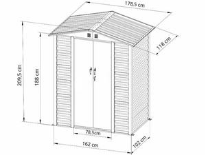 <span class=keywords><strong>Caseta</strong></span> de jardín de metal 180x120x185cm <span class=keywords><strong>Antracita</strong></span> - Product Image 2
