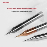 Fraise à micro-embout en carbure HRC55, revêtement TiAlN/AlTiN, pour fraisage en montée, 0,4-0,5 mm, haute vitesse, précision, pour routeur CNC, OEM