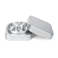 Broyeur à herbes en alliage d'aluminium de haute qualité, carré, 50 mm, 2 couches, pour tabac, accessoires pour fumeurs
