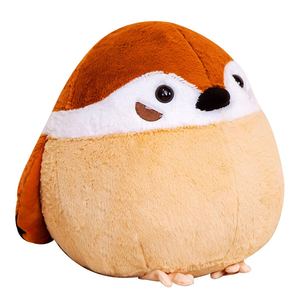 Coussin en peluche créatif et réaliste en forme d'oiseau (moineau) de dessin animé, poupée apaisante pour <span class=keywords><strong>lit</strong></span>, rembourrée en coton PP, cadeau câlin - Product Image 1