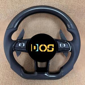 Volante Deportivo DOS de Fibra de Carbono y Alcántara con LED para <span class=keywords><strong>Volkswagen</strong></span> VW Golf R Mk8 Mk7.5 GTI Jetta Passat B8 Tiguan <span class=keywords><strong>Arteon</strong></span> CC Audi A3 8V - Product Image 5