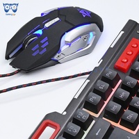 Set de Teclado y Ratón para Juegos K33 con Cable, 104 Teclas, Conexión USB, Diseño Ergonómico, Negro, 1200 DPI, Teclas Multimedia