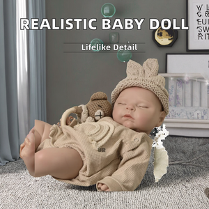 Bambola Reborn Realistica da 46 cm in <span class=keywords><strong>Silicone</strong></span>, Bambina Sorridente e Contenta, Giocattolo Morbido con Ciglia, Compagno di Giochi Unisex per Bambini - Product Image 3