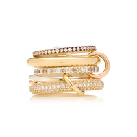 DiamondX Vente à Chaud Bague en Diamant Naturel à Empiler en Or Blanc 14K pour Femmes Personnalité Bijoux Personnalisés
