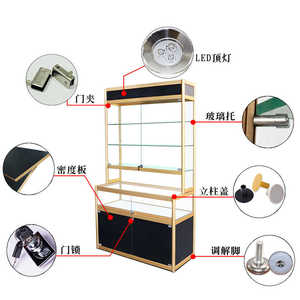 Usine directe lumière LED multicouche or aluminium verre <span class=keywords><strong>vitrine</strong></span> bon marché magasin de <span class=keywords><strong>d</strong></span>étail luminaires <span class=keywords><strong>vitrine</strong></span> à vendre - Product Image 5