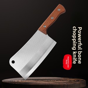 Couteau à découper en acier inoxydable 31 cm, lame en acier série 3Cr avec manche en bois pour couper la viande et les os, usage en cuisine - Product Image 2