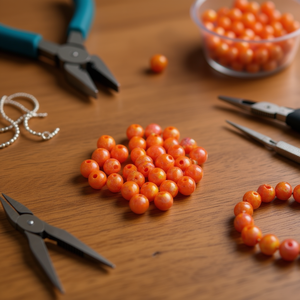 Ilan Abalorios Perline acriliche arancioni da 10 mm 19 g per la creazione di gioielli - Product Image 3