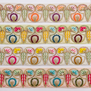 Embroidered Floral Lace <b>Fabric</b> Sheer Trim <b>Tape</b> for Dress Bags Wedding Garments Bridalwear Decoration Fashion Accessories and Tex - Product Image 1