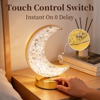 Lampe de nuit elliptique 2W à chargement Type-C, dorée, à intensité tactile, trois couleurs changeantes, pour intérieur/chevet/bureau