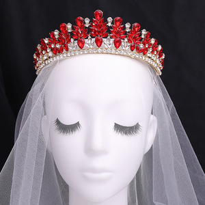 Corona Principessa in Cristallo Verde e Bianco, Tiara in Metallo Dorato, Fascia per <span class=keywords><strong>Capelli</strong></span> per Feste di Compleanno, Quinceañera, Ornamenti per <span class=keywords><strong>Capelli</strong></span>, Copricapo per Cosplay Elfico - Product Image 3