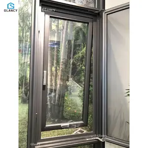 หน้าต่างบานเลื่อนอลูมิเนียมกระจกเคลือบสองชั้นสำหรับหน้าต่างบานเลื่อน