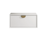Meuble-lavabo mural moderne blanc résistant à l'eau de 600 mm