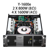 Penguat Daya Profesional 3U 2*1600w Dsp Super Bass Daya Tinggi, 2 Kanal Penguat Audio Panggung Belakang untuk Peralatan Suara KTV