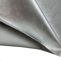 Cuir de vachette pleine fleur gaufré argenté, résistant aux plis, pour vêtements, accessoires, chaussures, sacs, cuir véritable