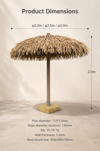 Parasol tropical à mât central avec structure de mât central pour la fourniture aux patios des villages de <span class=keywords><strong>vacances</strong></span> - Product Image 5