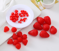 Modèle de fraise 3D artificielle, ornement, accessoires en résine DIY, boucles d'oreilles créatives, matériaux faits à la main, marque CHIHUA, art peint à la main