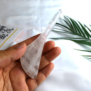 Pluma de reflexología Facial Gua Sha de cuarzo transparente cristal Natural Manual, herramienta de terapia china para el cuidado de la salud corporal, pluma de acupuntura - Product Image 6