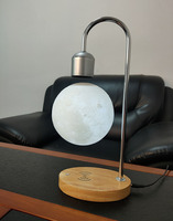 Lámpara de mesa magnética para niños, luz de luna 3D con cargador inalámbrico, Base de madera sintética, regalo de Año Nuevo para vacaciones, decoración de recepción